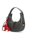 Bolso baguette multi charm piel gris