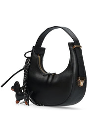 Bolso baguette multi charm piel negro