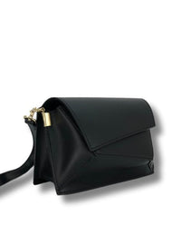 Bolso bandolera piezas piel negro
