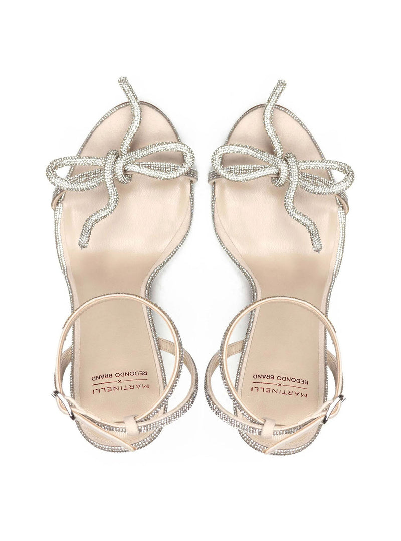 Sandalia tacón "SPRING" strass hielo