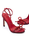 Sandalia tacón "SPRING" strass rojo