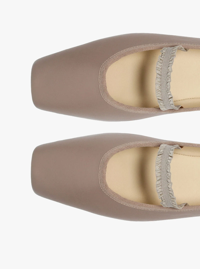 Bailarina "LISBETH" piel taupe