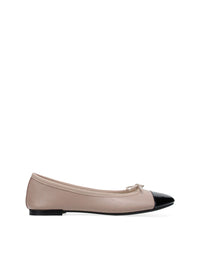 Bailarina "FLORA" piel taupe