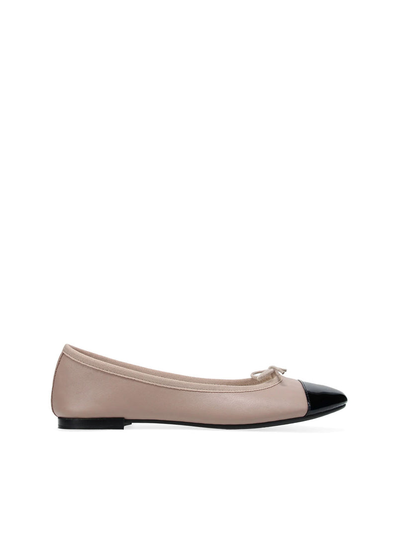 Bailarina "FLORA" piel taupe