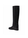 Bota cuña interior piel negro