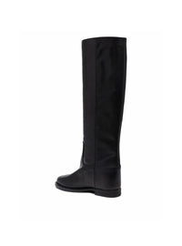 Bota cuña interior piel negro