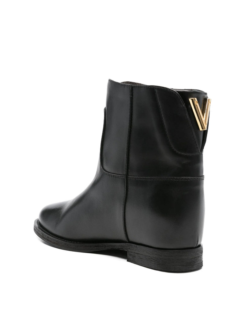 Botin classic cuña interior piel negro