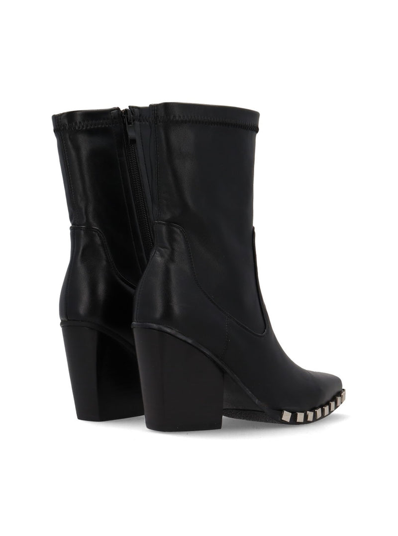 Botín cowboy tachas negro