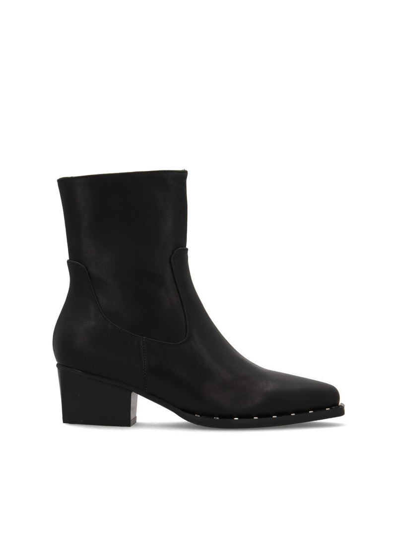 Botín caña media tachas negro