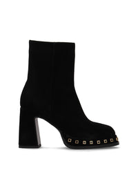 Botín tacon tachas negro