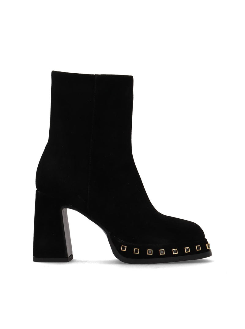 Botín tacon tachas negro