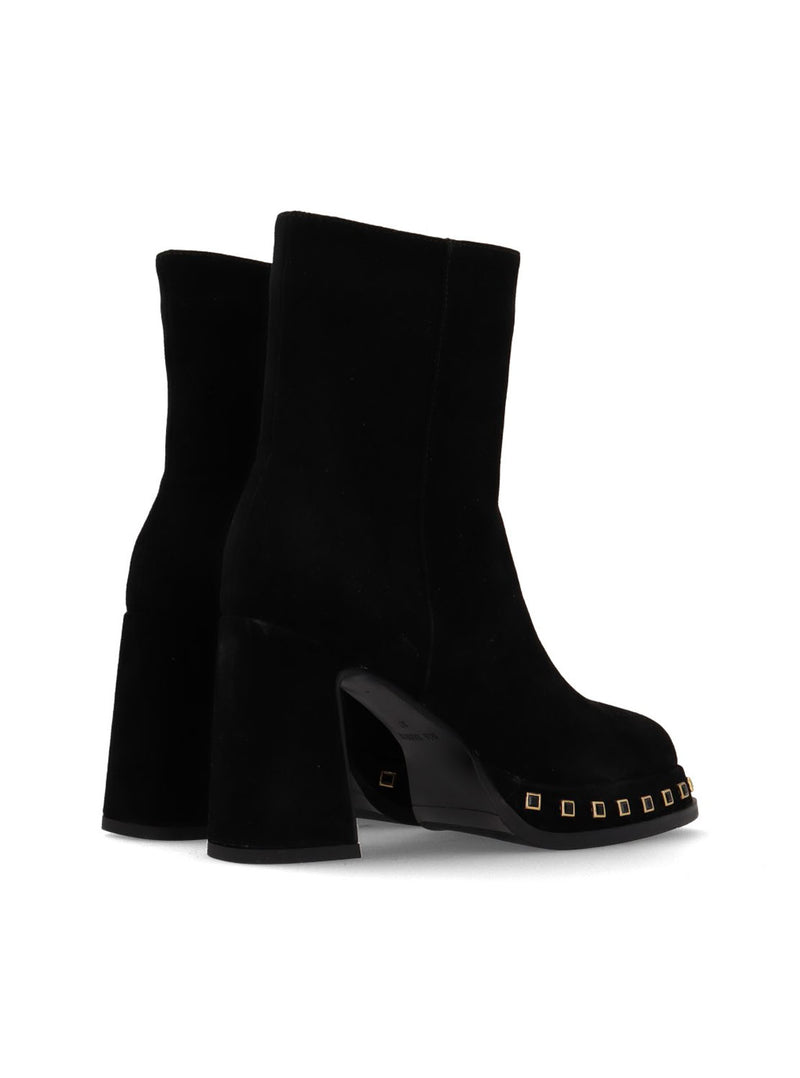 Botín tacon tachas negro