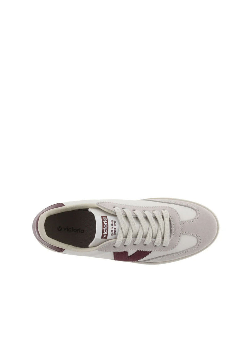 Deportivo basic combi piel burdeos