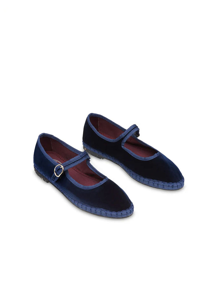 Mary jane "MOLLY" velvet azul marino