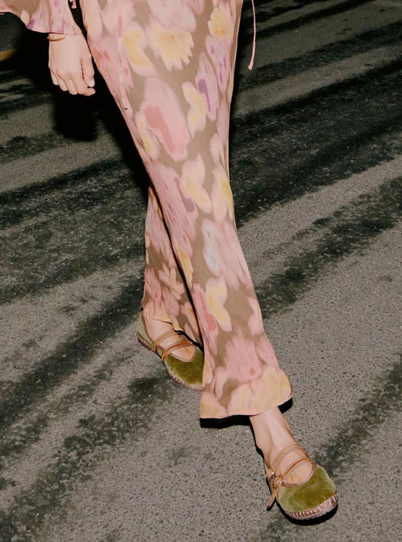 Mary Jane "CLAIRE" velvet mostaza