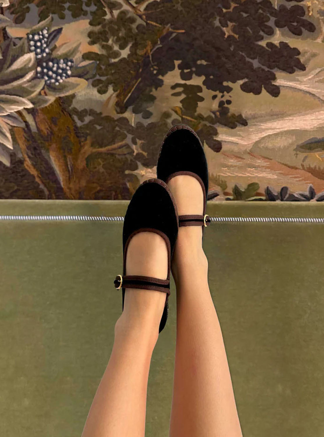 Mary jane "SETHE" velvet marrón