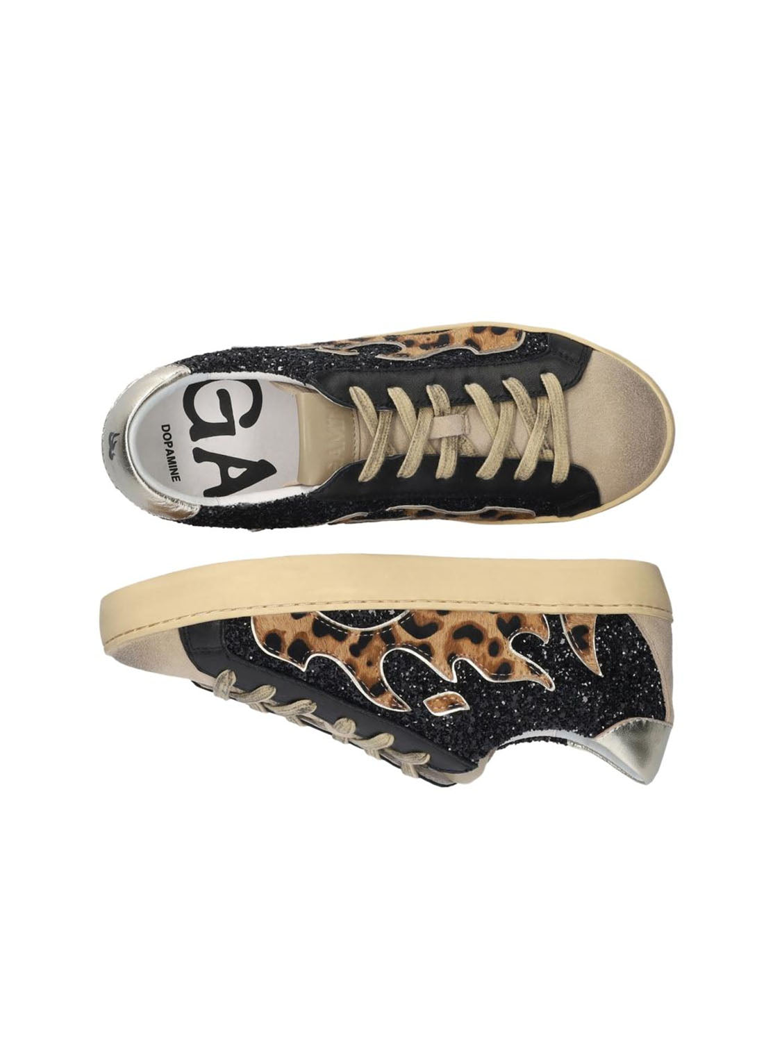 Deportivo "DOPAMINE" combi glitter negro