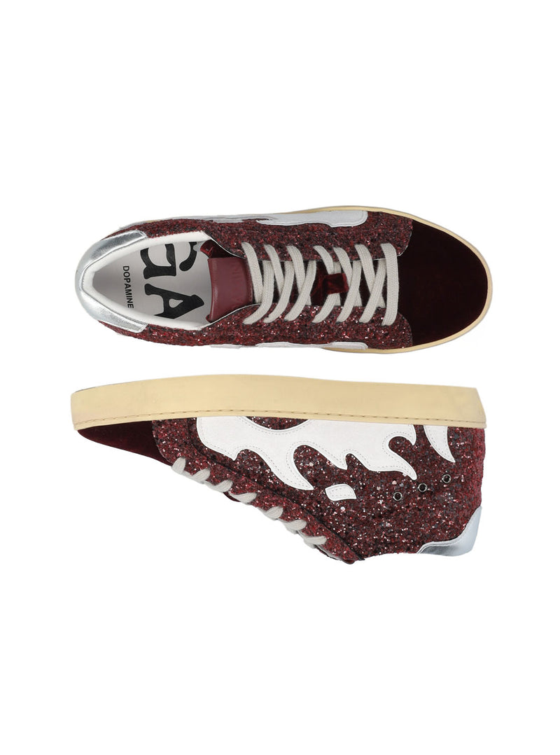 Deportivo "EUPHORIC" glitter burdeos
