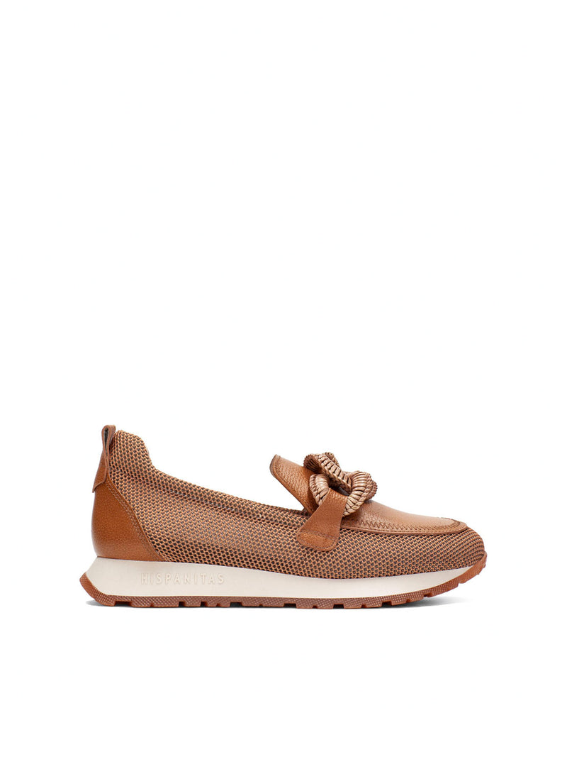 Mocasín sport rejilla piel cuero