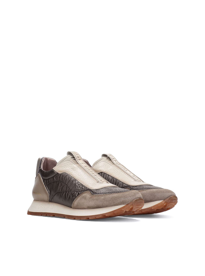 Deportivo elásticos piel combi taupe