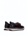 Mocasín cadena piel negro