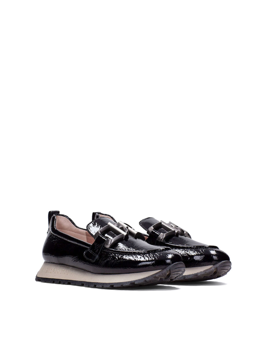 Mocasín sport adorno piel negro
