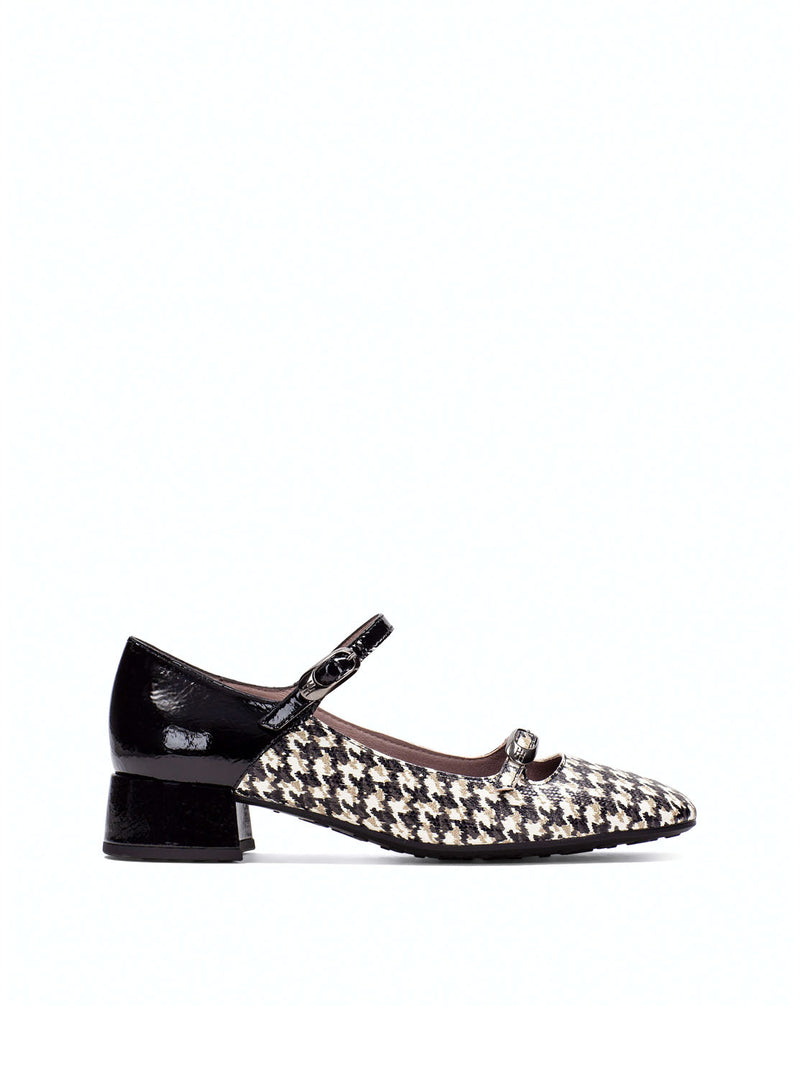 Mary jane "OPORTO" combi piel negro