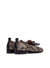 Mocasín nudo piel grabado serpiente