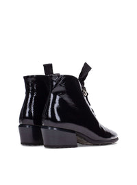 Botín lazo piel charol negro