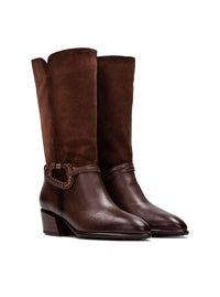 Bota cowboy piel avellana