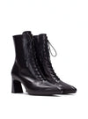 Botín tacón cordones piel negro