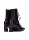 Botín tacón cordones piel negro