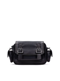Bolso bandolera hebillas negro