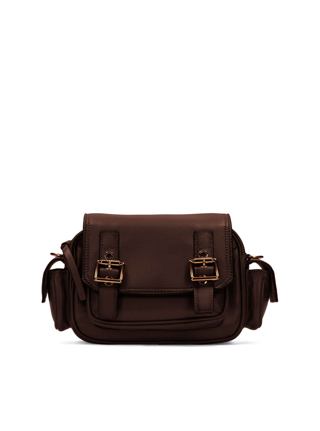 Bolso hebillas piel avellana