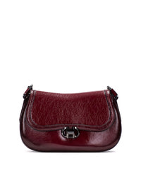 Bolso de hombro charol burdeos