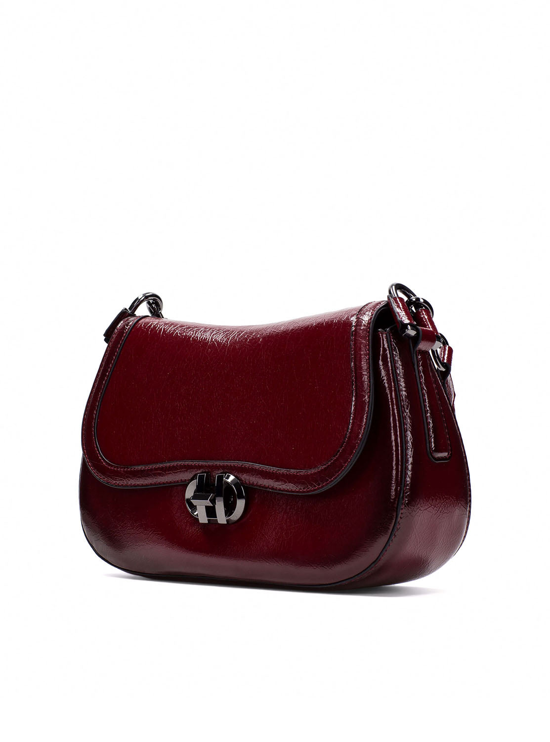 Bolso de hombro charol burdeos