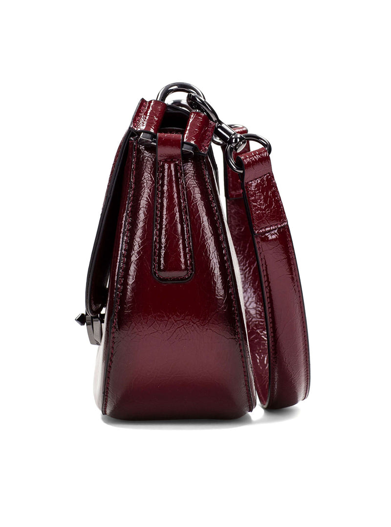 Bolso de hombro charol burdeos