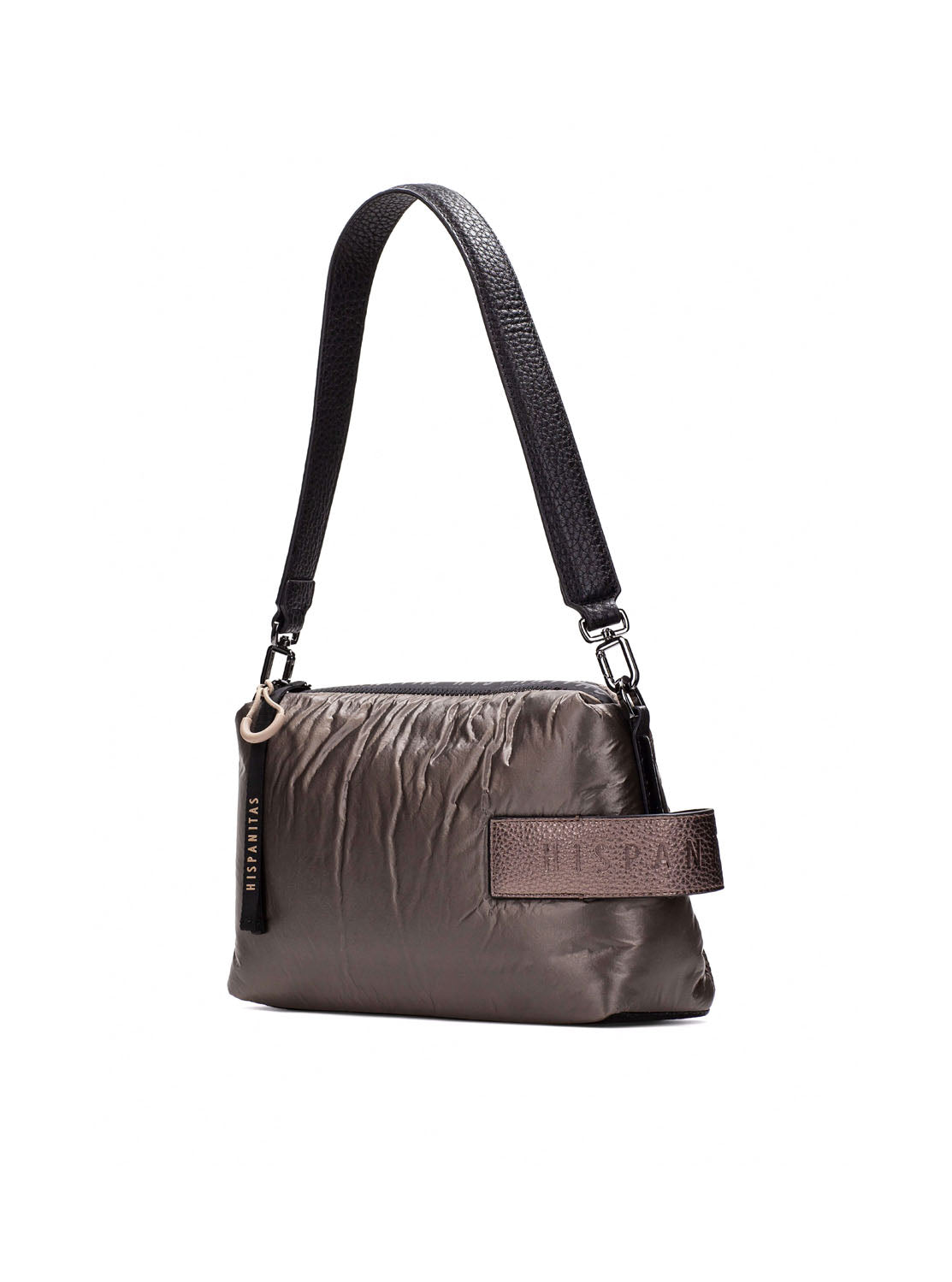 Bolso nylon metalizado taupe