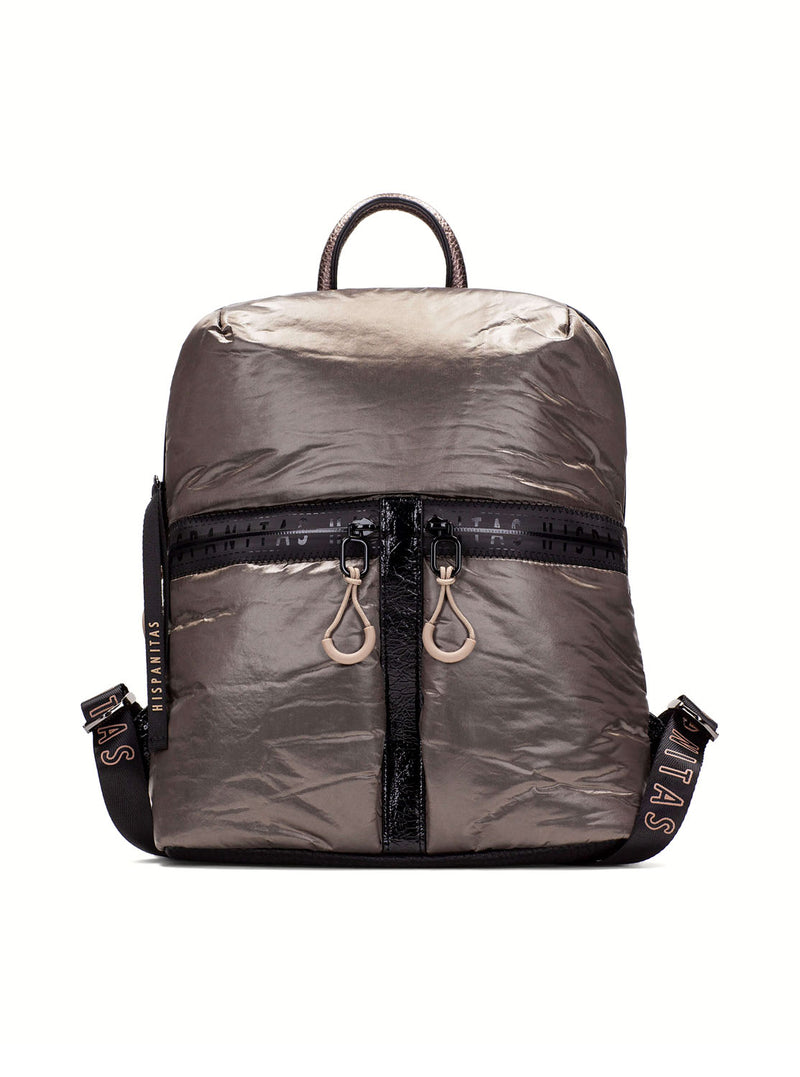 Mochila nylon metalizado taupe