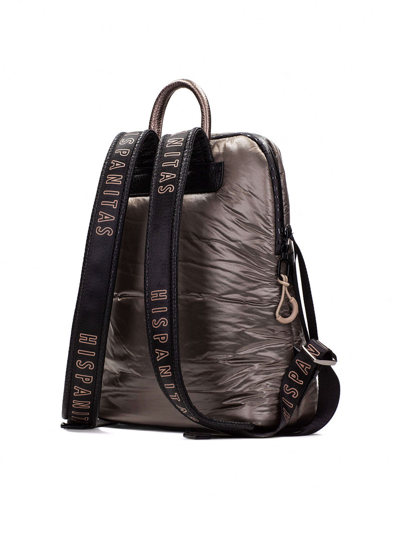 Mochila nylon metalizado taupe