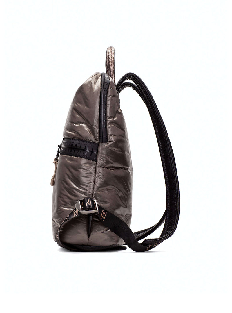 Mochila nylon metalizado taupe