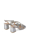Sandalia tiras strass plata