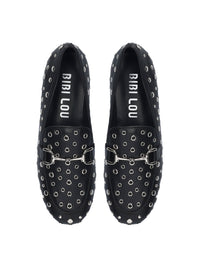 Mocasín tachas piel negro