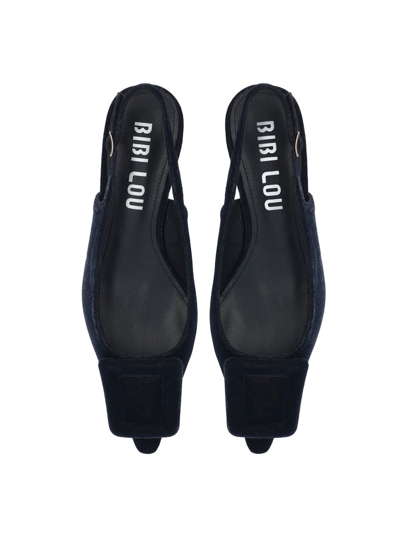 Salón terciopelo azul denim