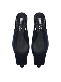 Salón terciopelo azul denim