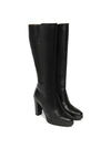 Bota alta tacón piel negro
