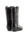 Bota cowboy 3/4 bordados piel negro