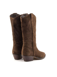 Bota cowboy 3/4 bordados ante marrón