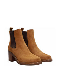 Botín elásticos tacón ante cuero