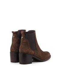 Botín chelsea tacón ante marrón